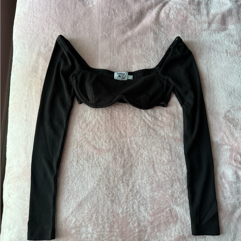 Princess Polly Black Crop Top